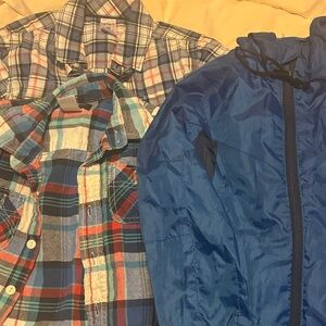 Carter's & Oshkosh button-downs. Blue windbreaker. 4T